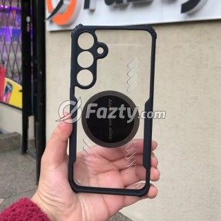 Estuche Protector Acrílico Transparente con Metal para Samsung
