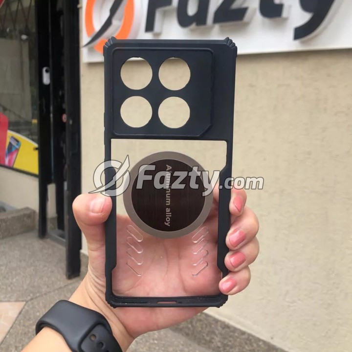 Estuche Protector Acrílico Transparente con Metal para Infinix