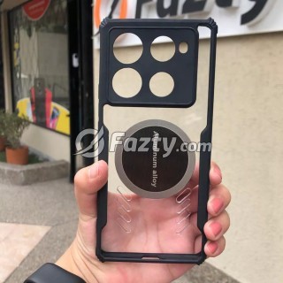 Estuche Protector Acrílico Transparente con Metal para Xiaomi