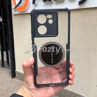 Estuche Protector Acrílico Transparente con Metal para Xiaomi