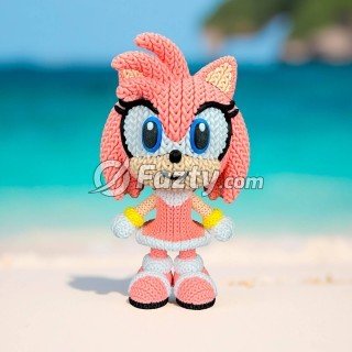 Figura 3D de Amy Rose Estilo Crochet