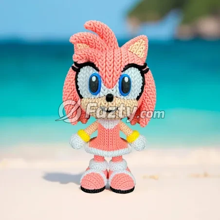 Figura 3D de Amy Rose Estilo Crochet
