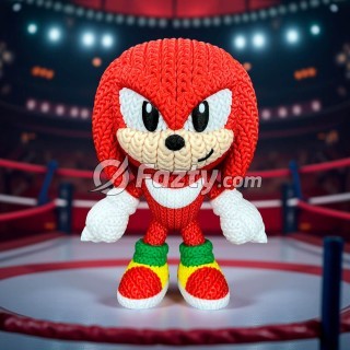 Figura 3D de Knuckles Estilo Crochet