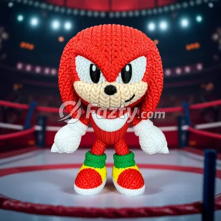 Figura 3D de Knuckles Estilo Crochet