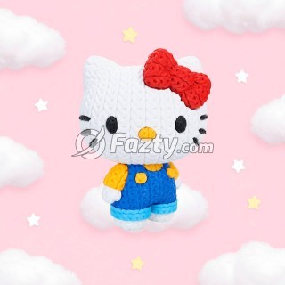 Figura 3D de Hello Kitty Estilo Crochet