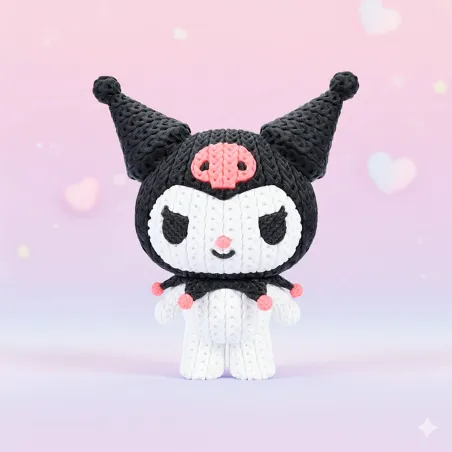 Figura 3D de Kuromi Estilo Crochet