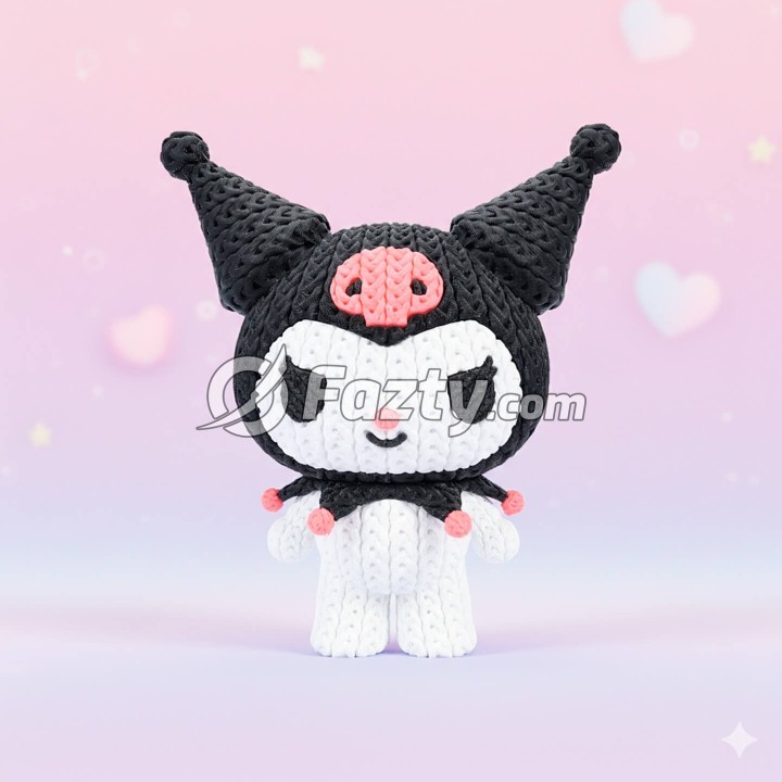 Figura 3D de Kuromi Estilo Crochet