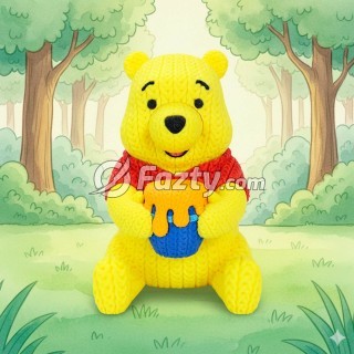 Figura 3D de Winnie the Pooh Estilo Crochet