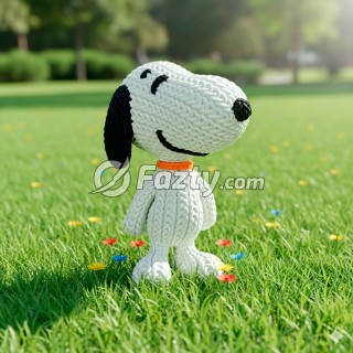 Figura 3D de Snoopy Estilo Crochet