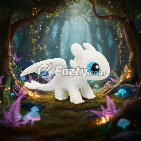 Figura 3D de Furia Luminosa Estilo Crochet