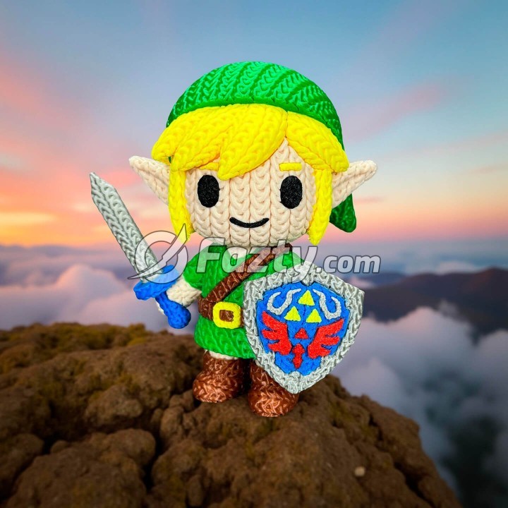 Figura 3D de Link Estilo Crochet