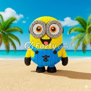 Figura 3D de Minion Estilo Crochet