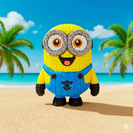Figura 3D de Minion Estilo Crochet
