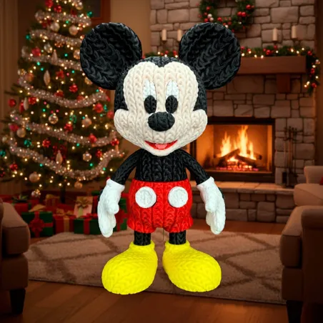 Figura 3D de Mickey Mouse Estilo Crochet
