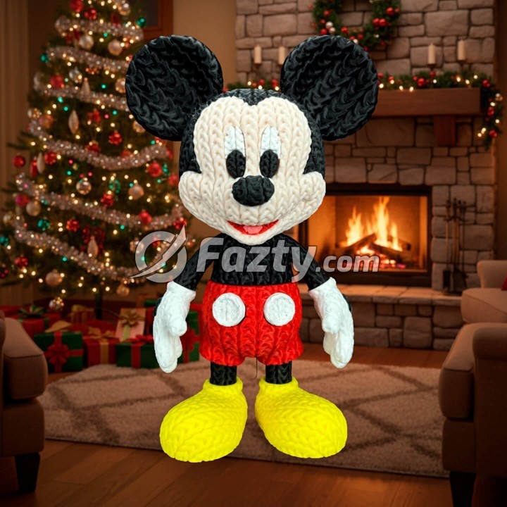 Figura 3D de Mickey Mouse Estilo Crochet