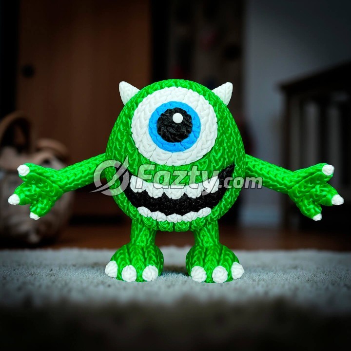 Figura 3D de Mike Wazowski Estilo Crochet