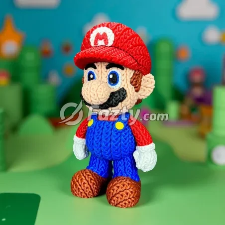 Figura 3D de Mario Estilo Crochet