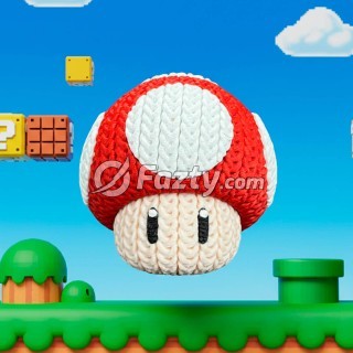 Figura 3D de Hongo de Super Mario Bros Estilo Crochet