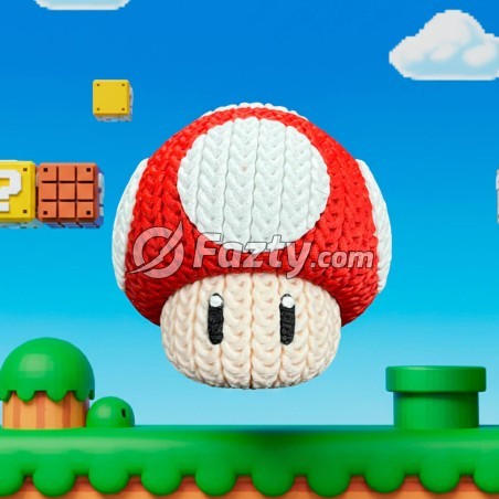 Figura 3D de Hongo de Super Mario Bros Estilo Crochet