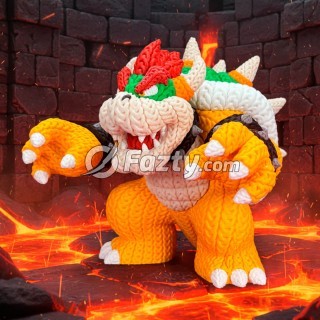 Figura 3D de Bowser Estilo Crochet